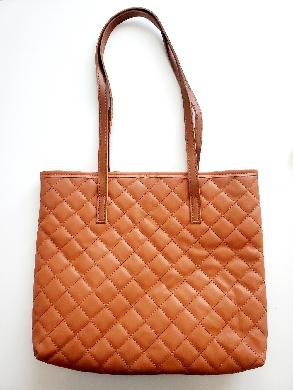 Mini Tan Quilted Tote Bag